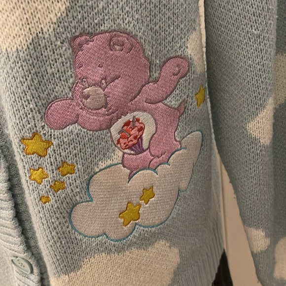 Hot Topic x Care Bears Cloud Chunky Knit Skimmer Cardigan 40th Anniversary - Picture 7 of 14